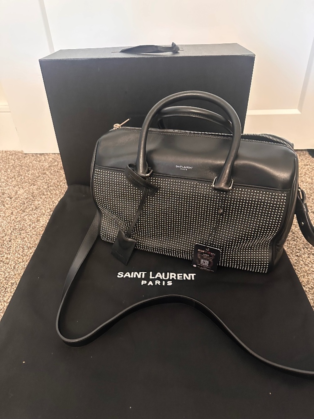 Saint Laurent Paris mini studded tote/crossbody WITH BOX & DUST BAG
